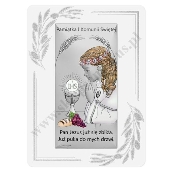 PAMIĄTKA I KOMUNII ŚWIĘTEJ - OBRAZEK SREBRNY - format 9.5 x 13 cm - 6717OP/1ACOL