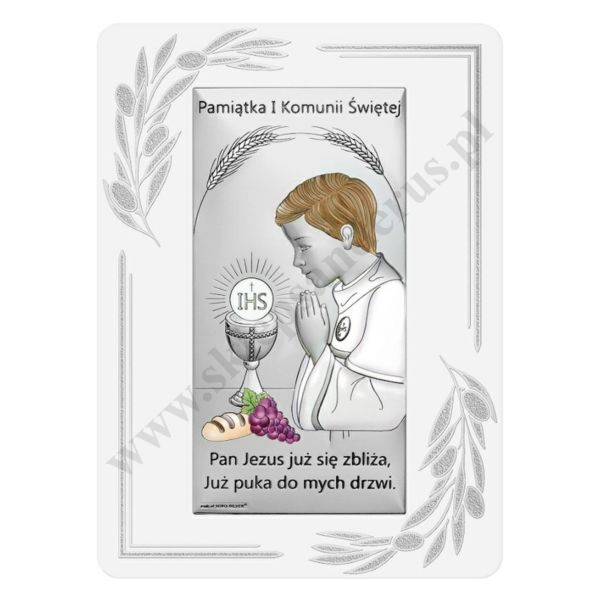 PAMIĄTKA I KOMUNII ŚWIĘTEJ - OBRAZEK SREBRNY - format 9.5 x 13 cm - 6717OP/1OCOL