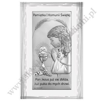 PAMIĄTKA I KOMUNII ŚWIĘTEJ - OBRAZEK SREBRNY - 6717W/2XA