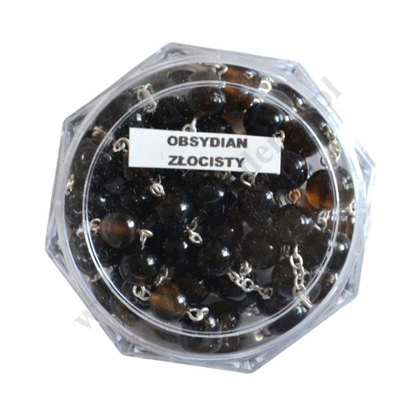 RÓŻANIEC OBSYDIAN ZŁOCISTY - 5855