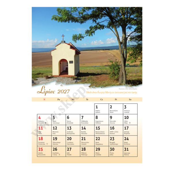 ŚLADAMI WIARY - format A4 - KALENDARZ NA 2027