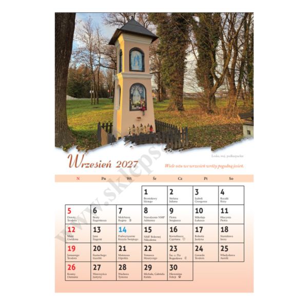 ŚLADAMI WIARY - format A4 - KALENDARZ NA 2027