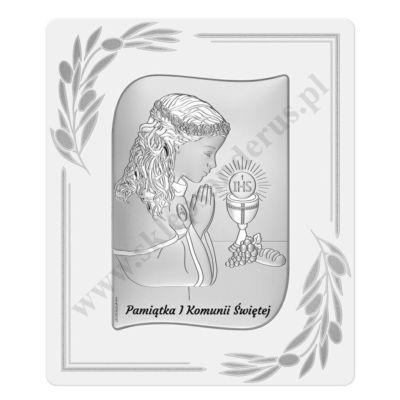 PAMIĄTKA I KOMUNII ŚWIĘTEJ - OBRAZEK SREBRNY - 6793OP/1A