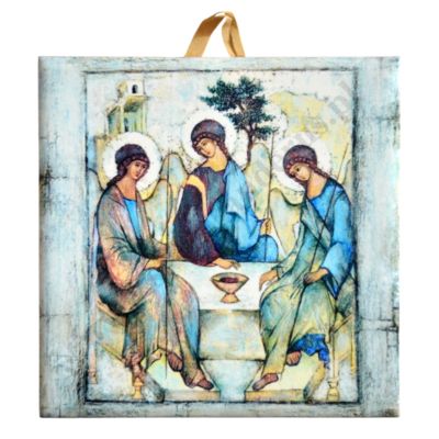 TRÓJCA RUBLOWA - obrazek na ceramice 10 x 10 cm - 57252