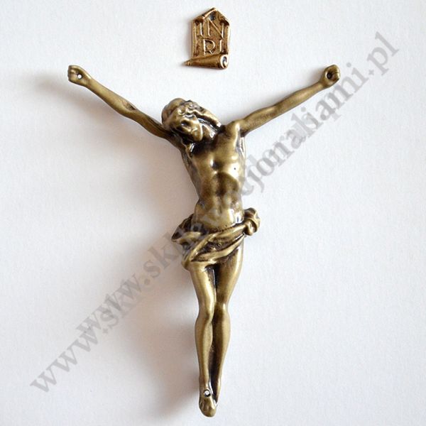 KORPUS CHRYSTUSA NA KRZYŻ - METALOWY - przekątna 18 cm - 2165