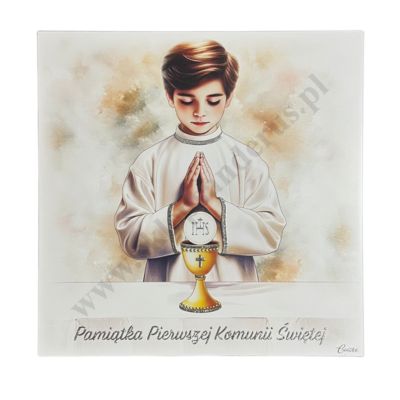PAMIĄTKA PIERWSZEJ KOMUNII ŚWIĘTEJ - obrazek 28 x 28 cm - CU151/3O