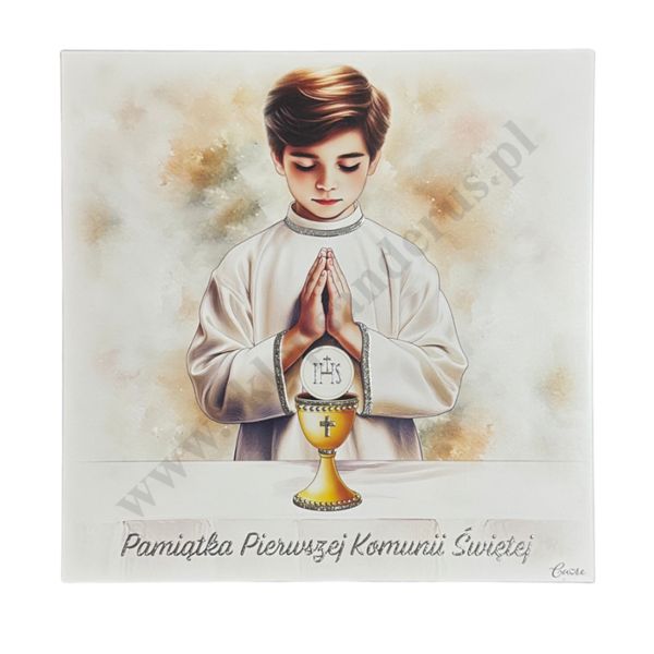 PAMIĄTKA PIERWSZEJ KOMUNII ŚWIĘTEJ - obrazek 28 x 28 cm - CU151/3O