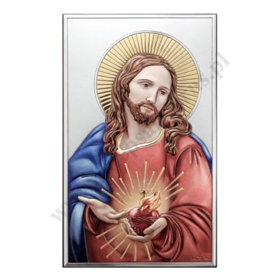 SERCE PANA JEZUSA - OBRAZEK SREBRNY format 9 x 15 cm - VL81448/3XLCOL