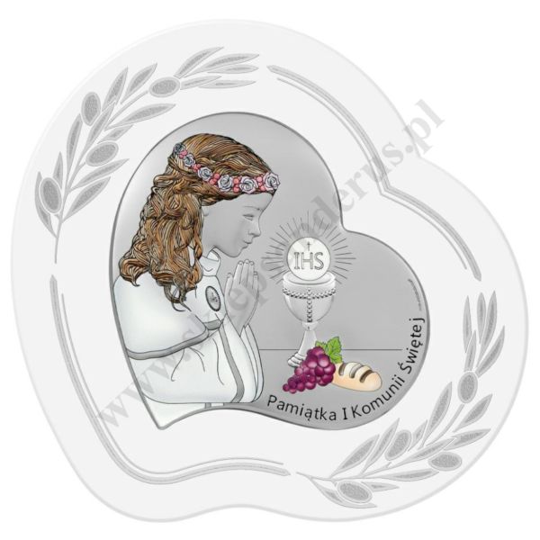 PAMIĄTKA I KOMUNII ŚWIĘTEJ - OBRAZEK SREBRNY - format 21 x 20.5 cm - 6746OP/2XCOL