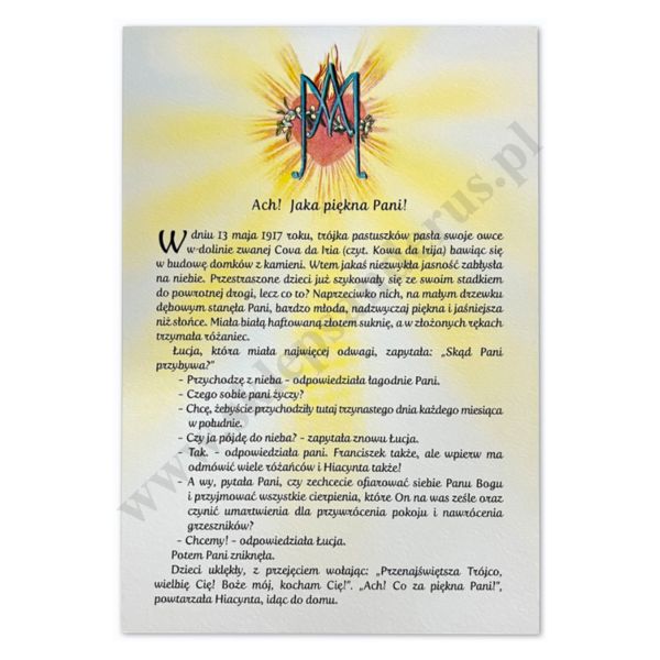 KONTROLKA MAJOWA - FATIMA 2025 - KPL. 25 szt. - 2643