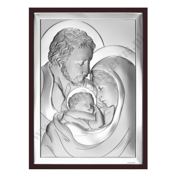 ŚWIĘTA RODZINA - OBRAZEK SREBRNY 19 x 25 cm - 6649/3WM