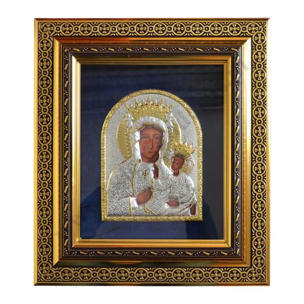 MATKA BOŻA CZĘSTOCHOWSKA - ikona w ramce za szkłem 37.5 x 42.7 cm - 4232