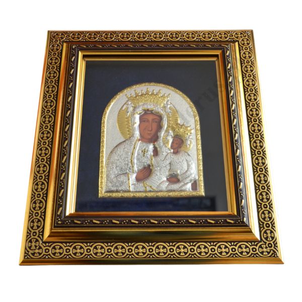 MATKA BOŻA CZĘSTOCHOWSKA - ikona w ramce za szkłem 37.5 x 42.7 cm - 4232