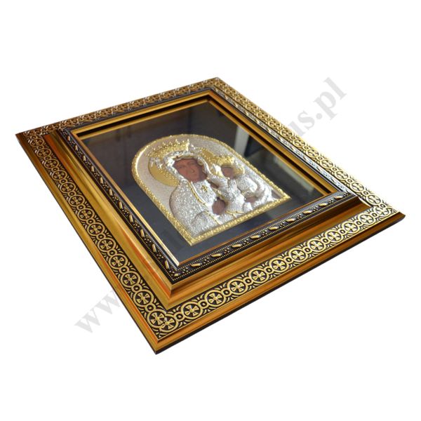 MATKA BOŻA CZĘSTOCHOWSKA - ikona w ramce za szkłem 37.5 x 42.7 cm - 4232