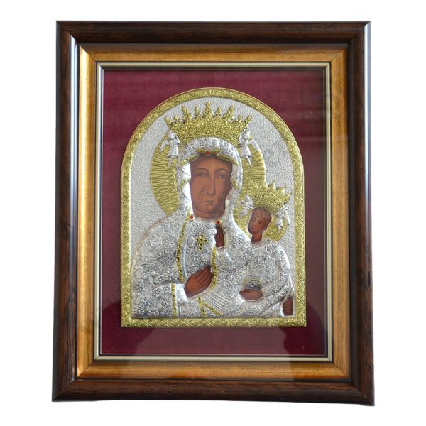 MATKA BOŻA CZĘSTOCHOWSKA - ikona w ramce za szkłem 27.3 x 33 cm - 89512
