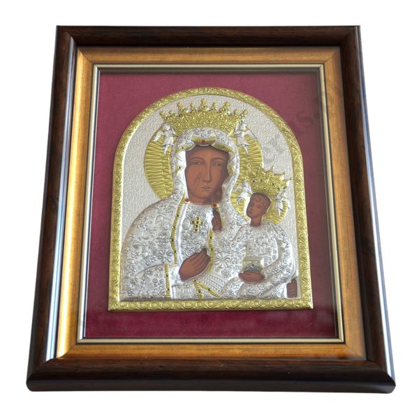 MATKA BOŻA CZĘSTOCHOWSKA - ikona w ramce za szkłem 27.3 x 33 cm - 89512