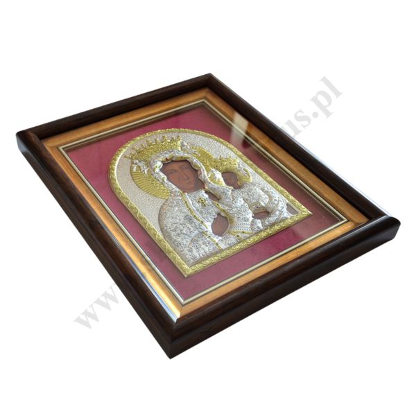 MATKA BOŻA CZĘSTOCHOWSKA - ikona w ramce za szkłem 27.3 x 33 cm - 89512