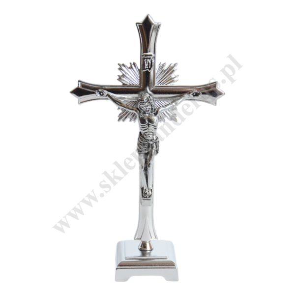 KRZYŻ NIKLOWANY STOJĄCY - wys. 21 cm - 68767