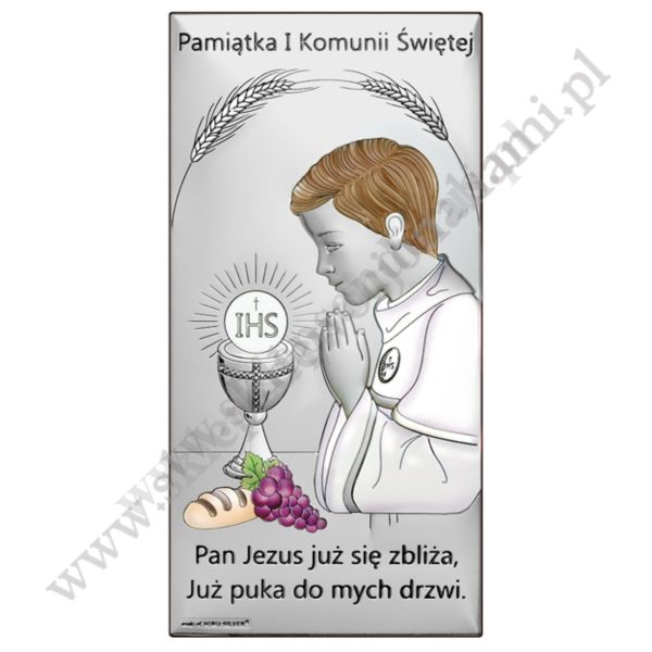 PAMIĄTKA I KOMUNII ŚWIĘTEJ - OBRAZEK SREBRNY - 6717/2OCOL