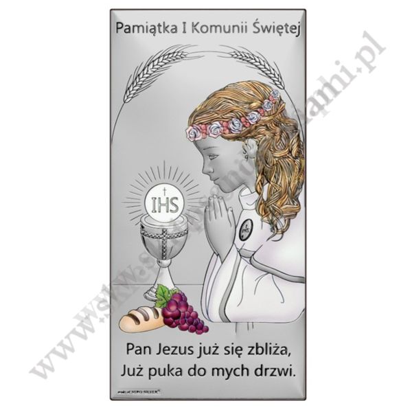 PAMIĄTKA I KOMUNII ŚWIĘTEJ - OBRAZEK SREBRNY - 6717/2ACOL