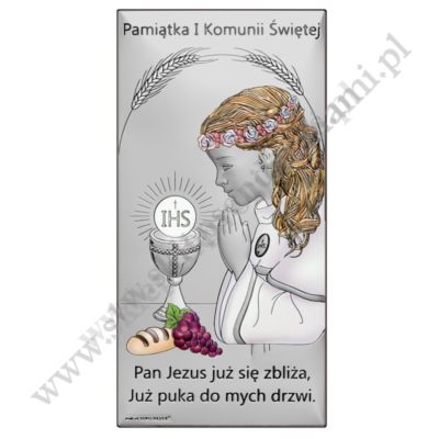PAMIĄTKA I KOMUNII ŚWIĘTEJ - OBRAZEK SREBRNY - 6717/2XACOL