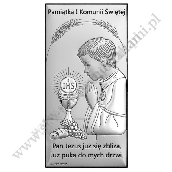 PAMIĄTKA I KOMUNII ŚWIĘTEJ - OBRAZEK SREBRNY - 6717/2XO