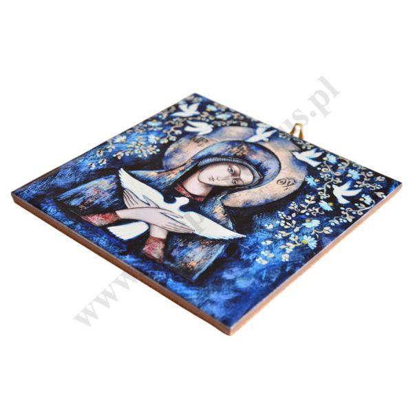 MATKA BOŻA NIOSĄCA DUCHA ŚWIĘTEGO - obrazek na ceramice 15 x 15 cm - 30857