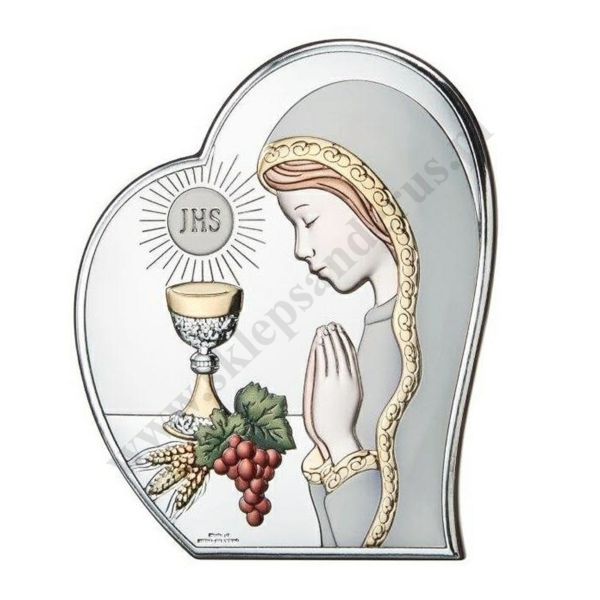 PAMIĄTKA I KOMUNII ŚWIĘTEJ - OBRAZEK SREBRNY format 12 x 14.5 cm - 81122/2LCOL