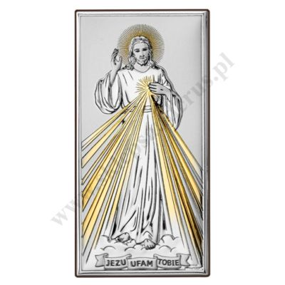 JEZU UFAM TOBIE - OBRAZEK SREBRNY 12 x 24 cm - 6443/3ORO