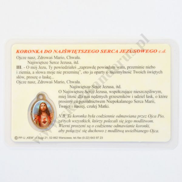 MEDALIK FOLIOWANY - ŚW.OJCIEC PIO - format 8.5 x 5.5 cm - 51433