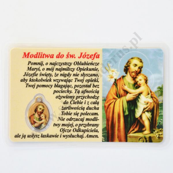 MEDALIK FOLIOWANY - ŚWIĘTY JÓZEF - format 8.5 x 5.5 cm - 51435