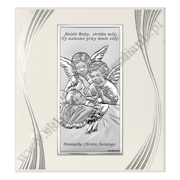 ANIOŁ STRÓŻ - OBRAZEK SREBRNY - 6468SF/2X