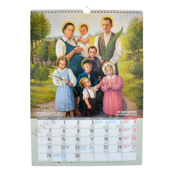 ŚWIĘCI I BŁOGOSŁAWIENI KALENDARZ 2027 - format 29,5 x 40,5 cm - 71051