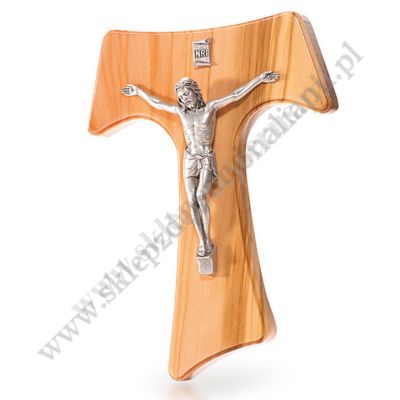 KRZYŻ TAU Z DRZEWA OLIWNEGO - wys. 16 cm - 8883