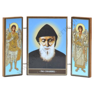 ŚWIĘTY CHARBEL - tryptyk - 12.5 x 8.4 cm - 89653