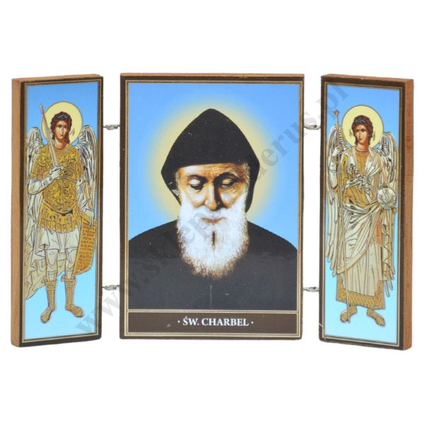 ŚWIĘTY CHARBEL - tryptyk - 12.5 x 8.4 cm - 89653
