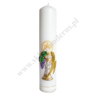 ŚWIECA OŁTARZOWA Z APLIKACJĄ - wys. 30 cm - 66406