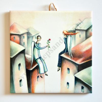 SZCZĘŚCIE - obrazek na ceramice 15 x 15 cm - 58983