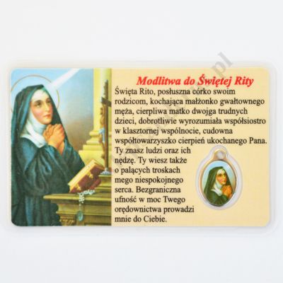MEDALIK FOLIOWANY - ŚWIĘTA RITA - format 8.5 x 5.5 cm - 50327