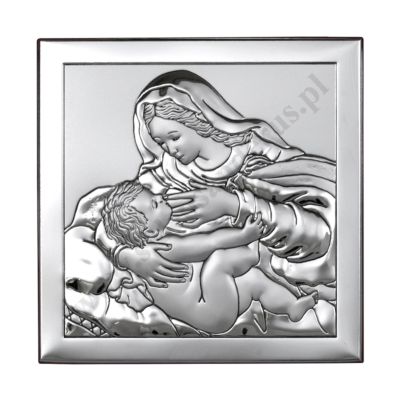 MATKA BOŻA Z DZIECIĄTKIEM - OBRAZEK SREBRNY 12 x 12 cm - 6429/2X