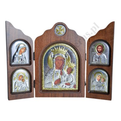 MATKA BOŻA CZĘSTOCHOWSKA - drewniany tryptyk - 76649