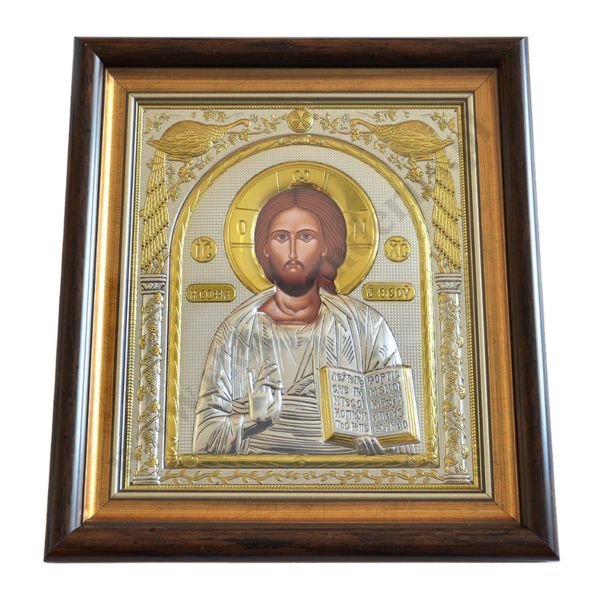 PAN JEZUS PANTOKRATOR - ikona w ramce za szkłem 29 x 32.5 cm - 5261
