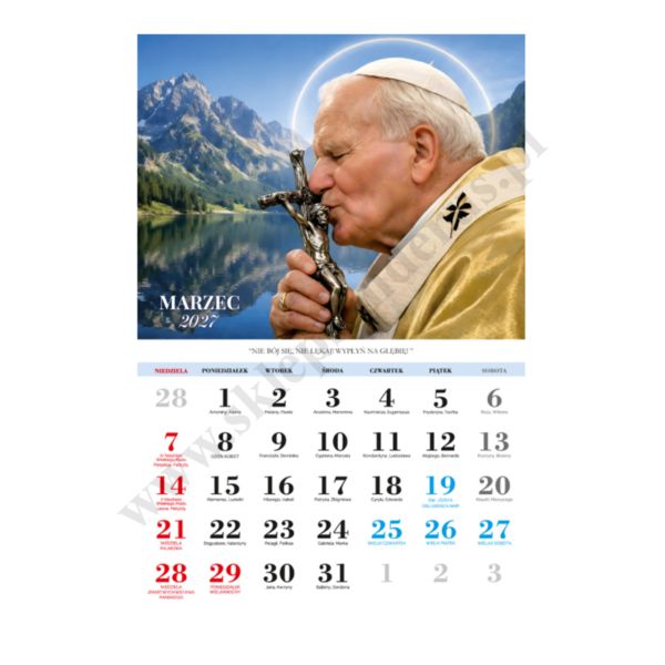 KALENDARZ Z ŚW. JANEM PAWŁEM II - 2027