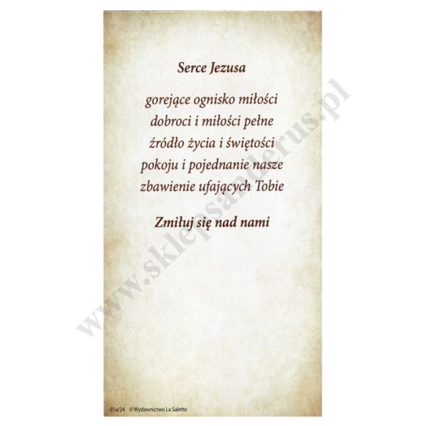 SERCE PANA JEZUSA - obrazek 7 x 13 cm - paczka 100 szt. - 66468