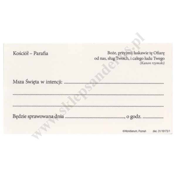 PAMIĄTKA SPRAWOWANEJ MSZY ŚWIĘTEJ - obrazek 13 x 7 cm - paczka 50 szt. - 79292
