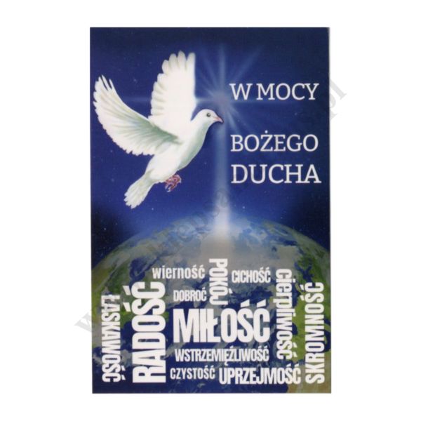 W MOCY BOŻEGO DUCHA - obrazek 6.5 x 10 cm - paczka 100 szt. - 3959