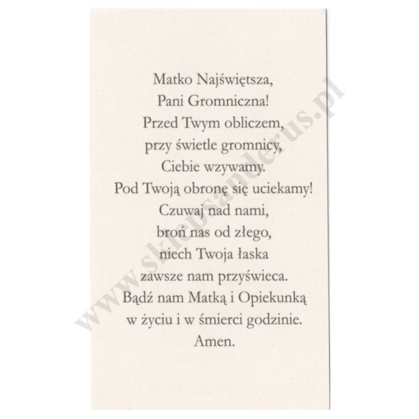 MATKA BOŻA GROMNICZNA - obrazek 6.5 x 11 cm - paczka 100 szt. - 38675