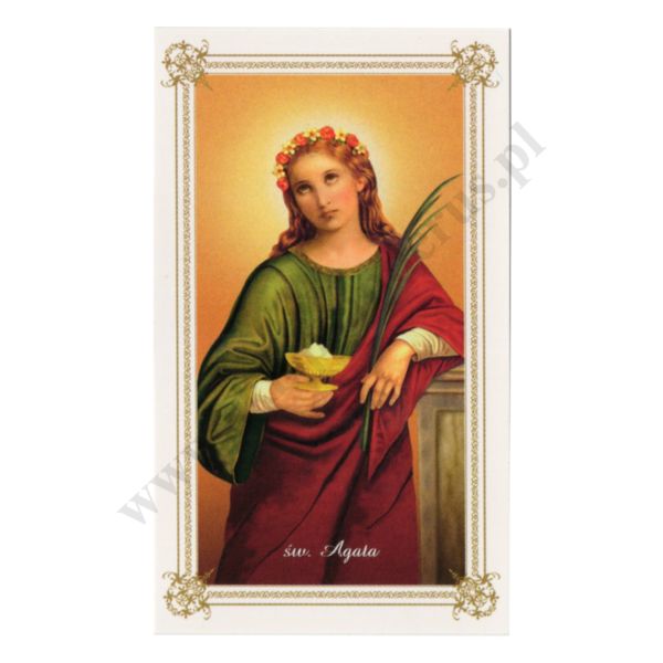 ŚW. AGATA - obrazek 6.5 x 11 cm - paczka 100 szt. - 87558