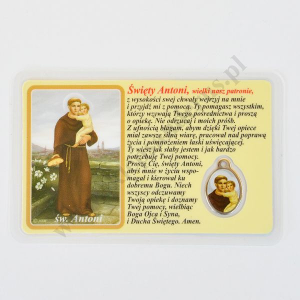MEDALIK FOLIOWANY - ŚWIĘTY ANTONI - format 8.5 x 5.5 cm - 51437