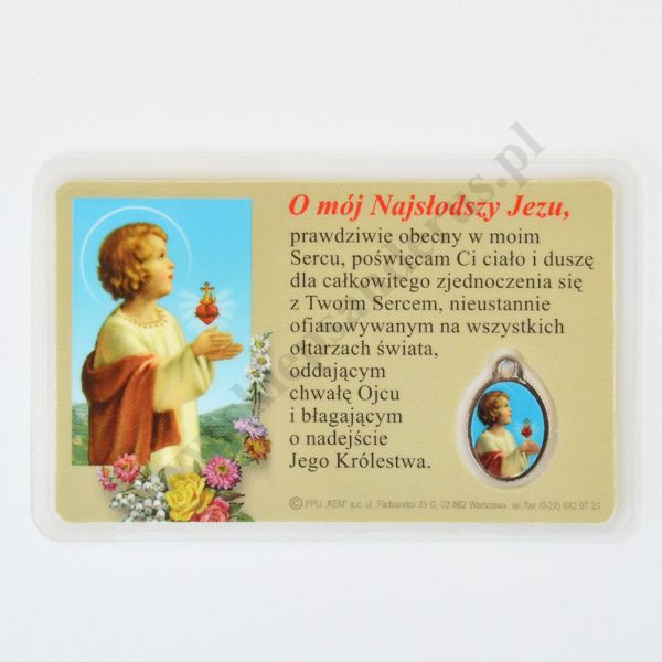 MEDALIK FOLIOWANY - ANIOŁ STRÓŻ - format 8.5 x 5.5 cm - 51438